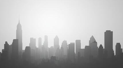 Naklejka premium Monochromatic Evening Skyline with Soft Light