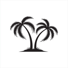 Tropical Palm Tree Silhouette Clip Art