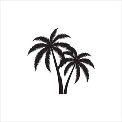 Naklejka premium Tropical Palm Tree Silhouette Clip Art