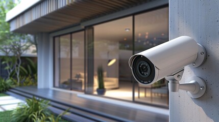 Modern Security Camera Installed on a Modern Home