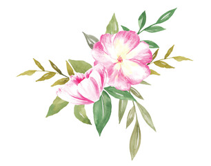 Bouquet of Flowers Botanical Watercolor