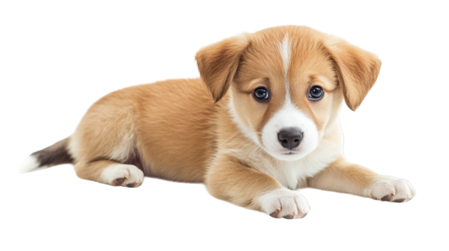 Adorable puppy poses on a colorful backdrop, celebration of color and canine charm