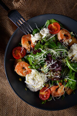 Shrimp salad with ricotta cheese