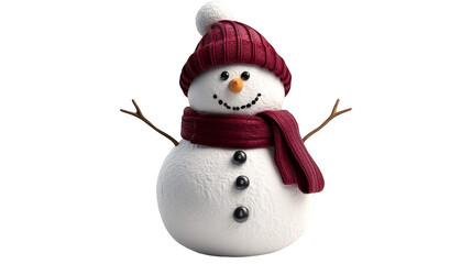 A festive snowman with red hat and scarf embraces the holiday spirit festive