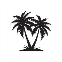 Obraz premium Tropical Palm Tree Silhouette Clip Art