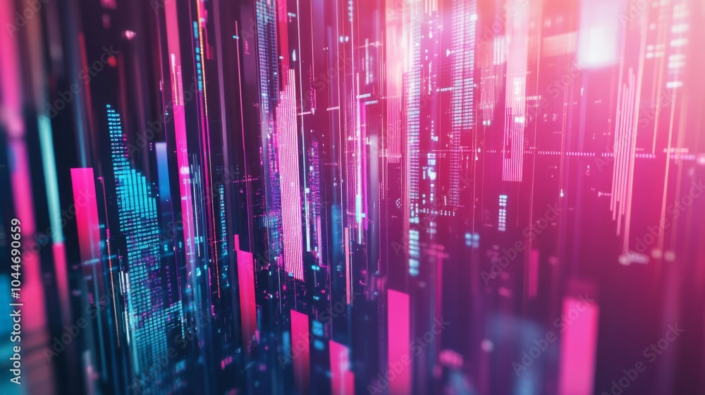 Poster dynamic finance technology background with soft light