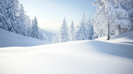 Fototapeta premium Gentle Winter Landscape in Soft Focus Lighting
