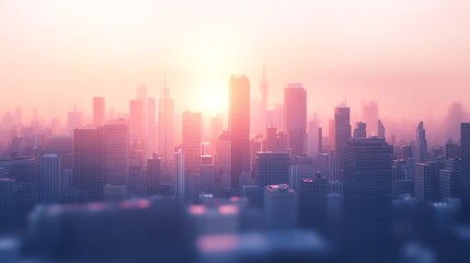 Fototapeta premium Soft Focus Morning Light over City Skyline