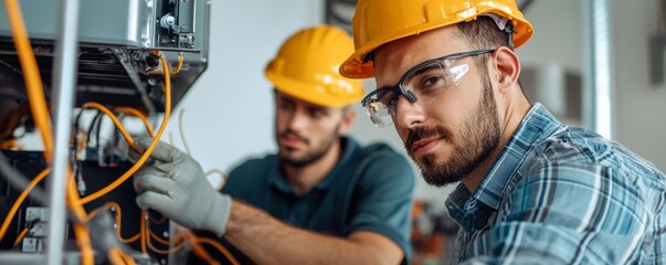 Hands-On HVAC Training Trainees Collaborate on Repair Techniques and Skills Development