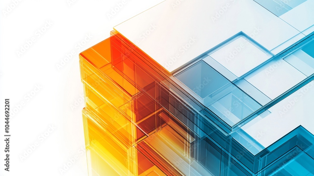 Poster dynamic technology elements with clean lines and light