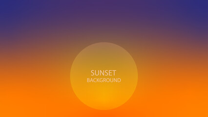 Sunrise or sunset. Vibrant orange blue colour gradient background, Design for template, web design, webpage, banner, greeting card. Modern style, Trendy vector illustration.