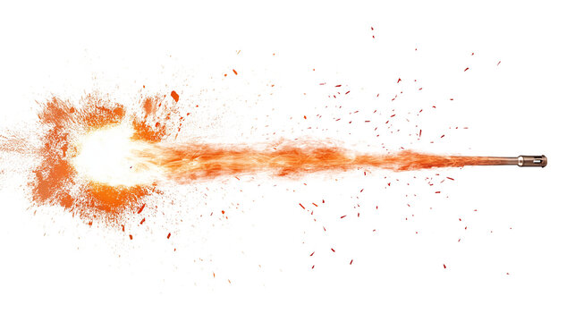 Muzzle flash effect isolated on a white background