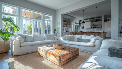 Modern Chic Family Room Stylish Design high detail