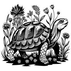 turtle printable black color vector, turtle png file