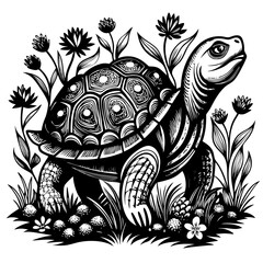 turtle printable black color vector, turtle png file