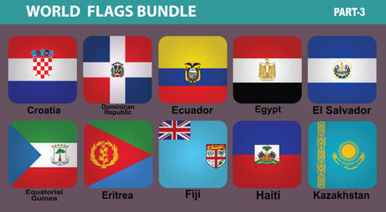 Colorful vector illustration featuring a diverse array of world flags, suitable for international projects and educational purposes.
