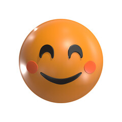Smiling Face With Smiling Eyes 3D Emoticon Icon