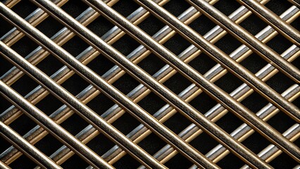 Texture of metal lattice on black background