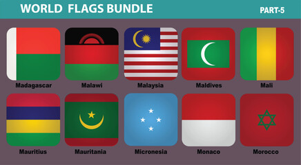 Explore a vibrant collection of world flags in this high-quality vector file. Perfect for educational projects, cultural presentations, and international themes.