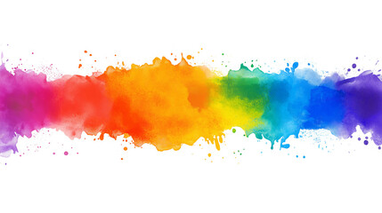 Obraz premium Rainbow paint splash border isolated on a white background