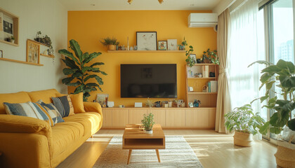 Modern Chic Family Room Stylish Design high detail