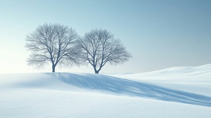 Fototapeta premium Subtle Winter Scenes with Minimalist Gradient Tones