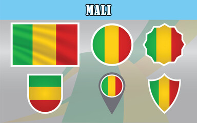Amazing vector of the National Flag of Mali, featuring vertical green, yellow, and red stripes. Perfect for use in educational materials, international projects, or patriotic designs.