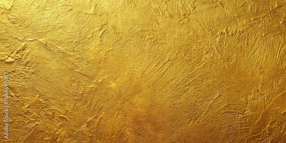 Poster textured golden stucco background with scratches in depth of field