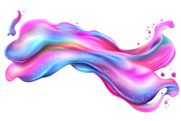 Fototapeta premium Dripping rainbow slime liquid isolated on a white isolated background. Rainbow slime splash 