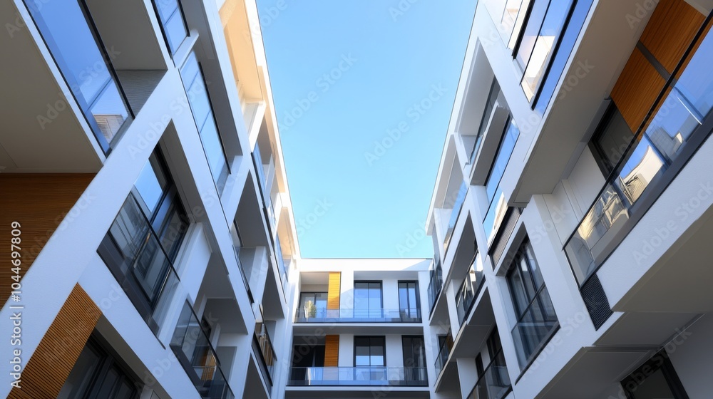 Poster modern architecture with natural light and clear lines