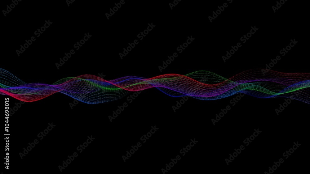 Poster abstract colorful wave pattern, background particle line wave
