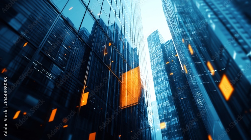 Poster modern business architecture with clean lines and light