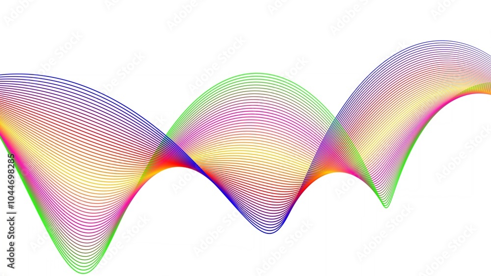 Poster colorful abstract wave pattern with gradient lines