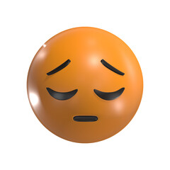 Pensive Face Expression 3D Emoticon Icon