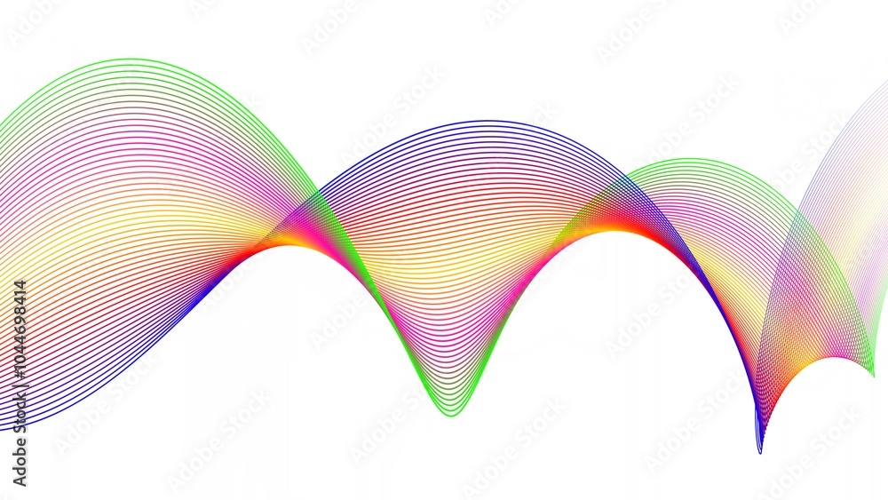 Poster Colorful Abstract Wave Pattern, Background line wave