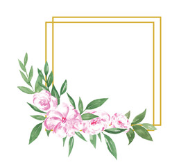 FRAME FLORAL BOTANICAL WATERCOLOR BACKGROUND