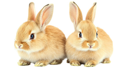 Obraz premium Enchanting purple hues, a captivating image of two rabbits embracing serenity and friendship