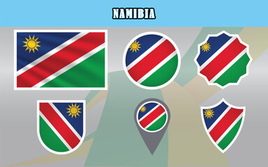 High-quality vector of Namibia's national flag. Suitable for any design involving international themes, cultural symbols, or educational resources.