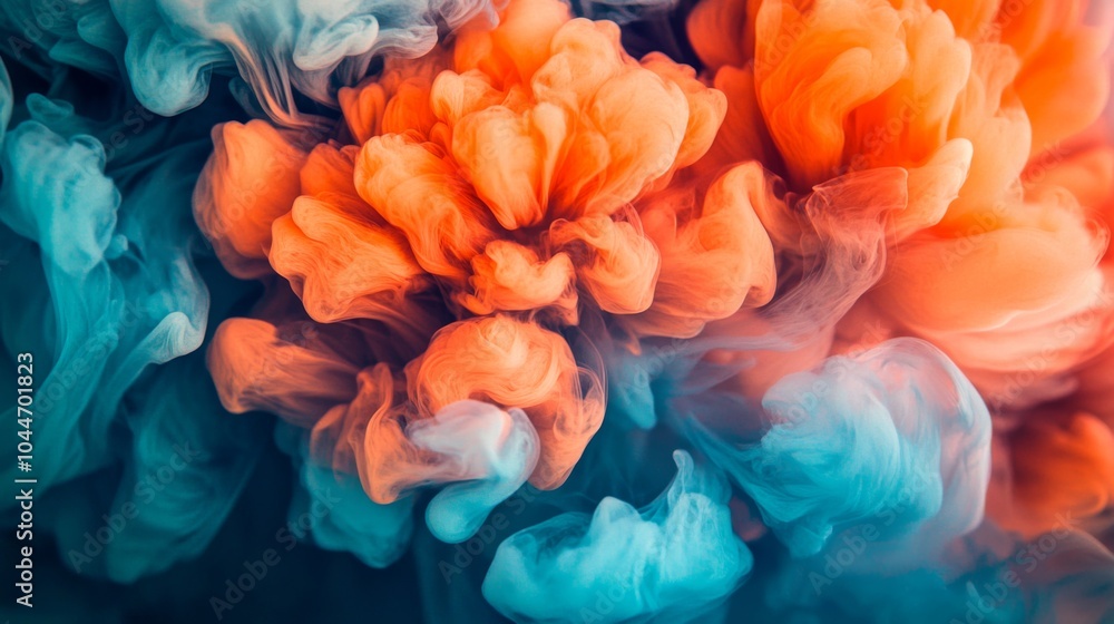 Poster soft focus splash effects with flowing ink patterns