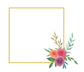 FRAME FLORAL BOTANICAL WATERCOLOR BACKGROUND