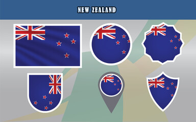 National Flag of New Zealand in a crisp vector format. Perfect for use in cultural events, educational content, or any design needing a strong Kiwi representation.