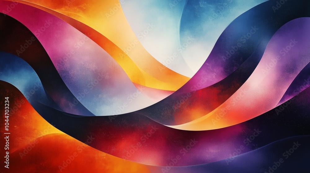 Poster abstract background with vibrant colors and shapes, creating an energetic atmosphere.