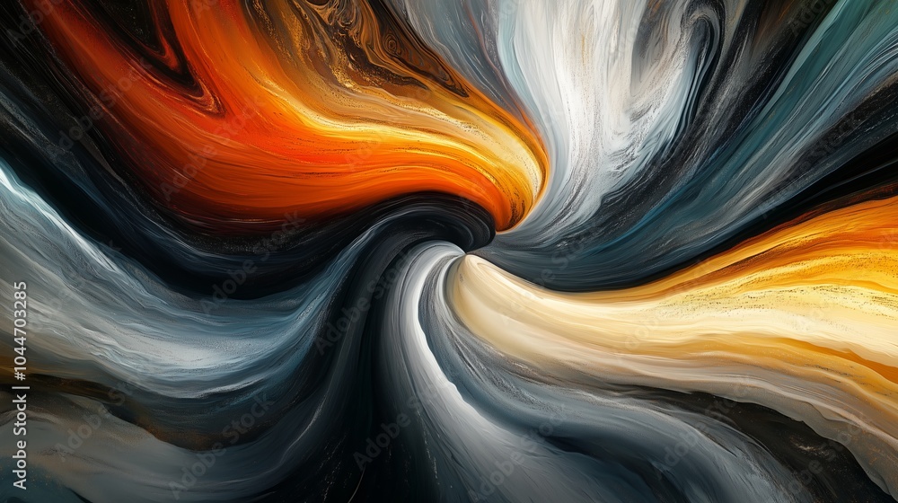Fototapete an abstract digital painting with swirling colors and fluid shapes, evoking the idea of creativity f