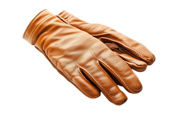 Obraz premium brown leather gloves on isolated transparent background