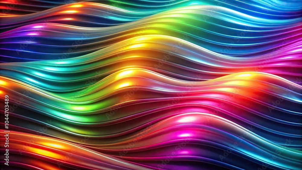Poster tilted angle abstract background with flowing luminous colorful waves