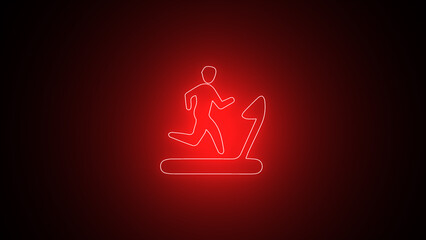 Neon man running on gym instruments icon. Focused on Agility, Strength, and Cardio Training in a Gym Setting for Endurance, Health, and Motivation in Fitness.