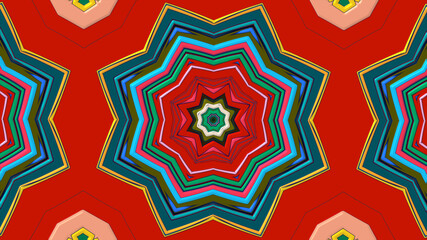 Abstract colorful psychedelic mandala kaleidoscope background pattern for a summer music festival  © yahya