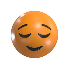 Relieved Face Expression 3D Emoticon Icon