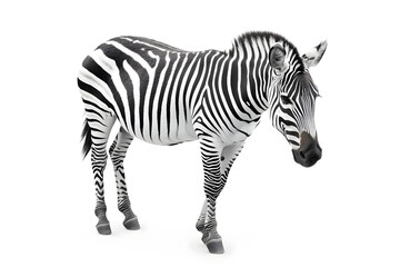 Obraz premium Zebra isolated on white background