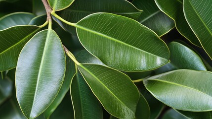 Obraz premium Close-Up of Green Leaf Veins